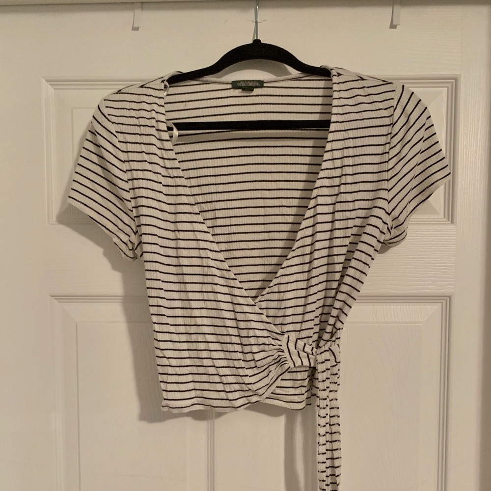 Wild Fable Striped Wrap Top